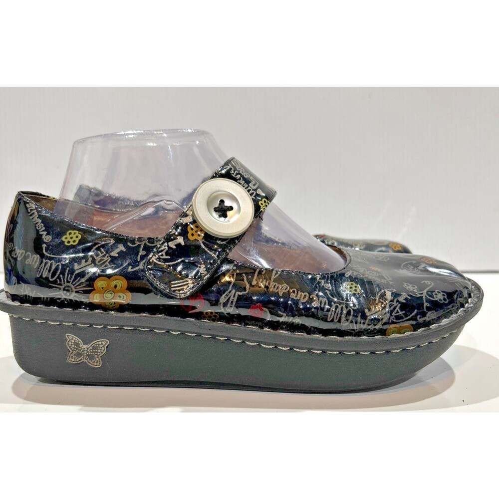 Alegria Shoes Womens EU 38 US 8 Black Mary Jane Paloma Peace and Love